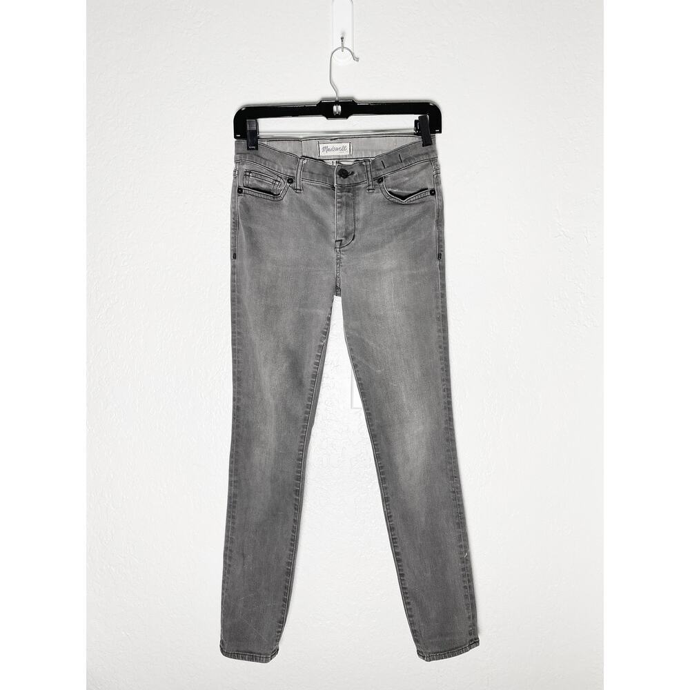 Madewell Womens Skinny Skinny Mid Rise Gray Wash Stretch Jeans Slimming Comfy 28